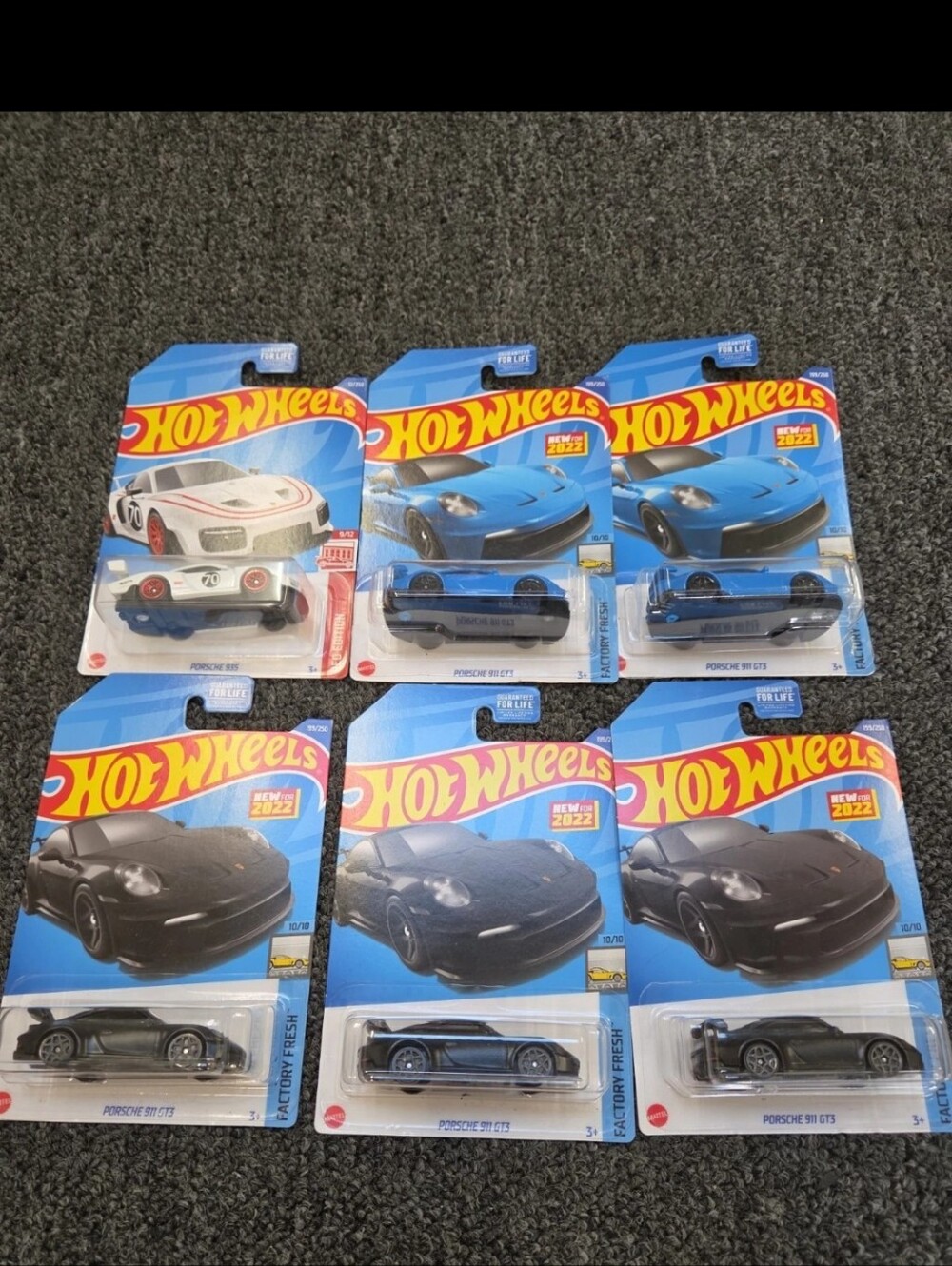 Porsche 911 GT3 Kids Toy Car - Blue and Black 6 Cars